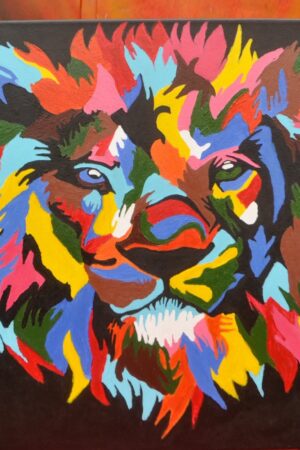 Lion Abstract Painting on Sale