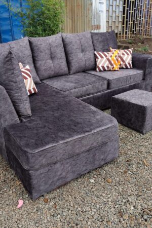 L-shape sofas made by hardwood,free footrest and comforters with perfect finishing